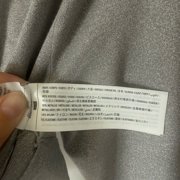 Gray Sparkle long Sleeve Twist Front Top - Picture 3 of 3